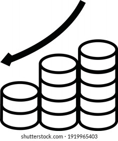 Vector illustration of coin pixel perfect investment drop icon