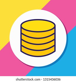 Vector illustration of coins icon colored line. Beautiful wholesale element also can be used as currency icon element.