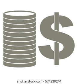 Vector Illustration of Coins Icon in gray
