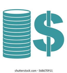 Vector Illustration of Coins Icon in Green
