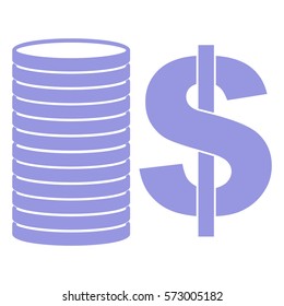 Vector Illustration of Coins Icon in Violet
