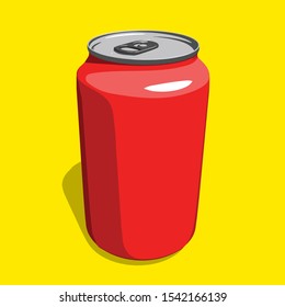 vector illustration of cola on yellow background