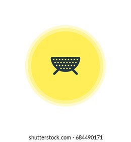 Vector Illustration Of Colander Icon. Beautiful Cooking Element Also Can Be Used As Sieve Element.