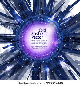 Vector illustration. Cold abstract of futuristic background and place for text