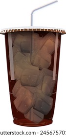 Vector illustration of a cold beverage with ice