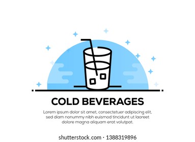 VECTOR ILLUSTRATION OF COLD BEVERAGES ICON CONCEPT