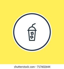 Vector Illustration Of Cold Drink Outline. Beautiful Drink Element Also Can Be Used As Soft Beverage Element.