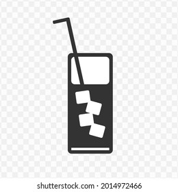 Vector illustration of cold drinks icon in dark color and transparent background(png)
