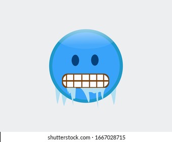 Vector illustration of Cold Face emoji