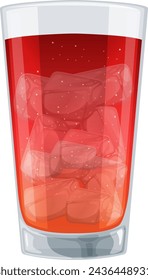 Vector illustration of a cold fizzy soda in a glass