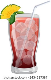 Vector illustration of a cold fruit drink