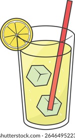 vector illustration of cold lemonade