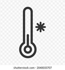 Vector illustration of cold temperature icon in dark color and transparent background(png).