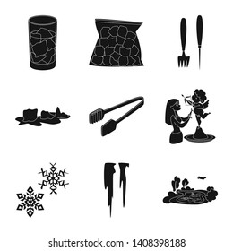 Vector illustration of cold  and transparent  sign. Set of cold  and water  stock vector illustration.