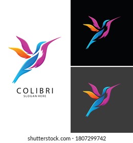 Ilustración vectorial del logotipo del ave Colibri