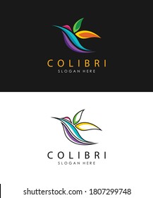 Ilustración vectorial del logotipo del ave Colibri