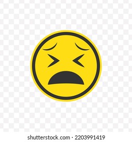 Ilustración vectorial de emoticonos cólicos. Iconos de color para el diseño de sitios web .Diseño simple sobre fondo transparente (PNG).