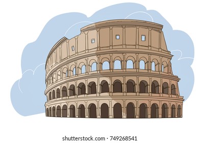 vector illustration of Coliseum. Rome. Italy.