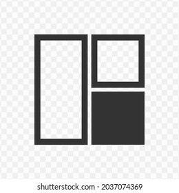 Vector illustration of collage icon in dark color and transparent background(png).
