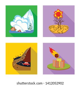 Vector illustration of collapse and environment  icon. Collection of collapse and distress stock vector illustration.