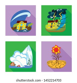 Vector illustration of collapse and environment icon. Collection of collapse and distress stock vector illustration.