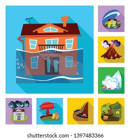 Vector illustration  collapse and environment  symbol. Collection  collapse and distress vector icon for stock.