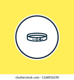 Vector illustration of collar icon line. Beautiful zoo element also can be used as pet necklace icon element.