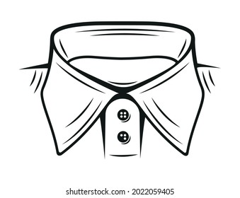 Vector illustration of a collar shirt on white background
