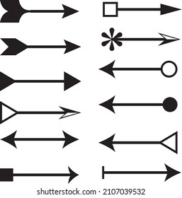 Vector illustration of a collection of  arrow symbols