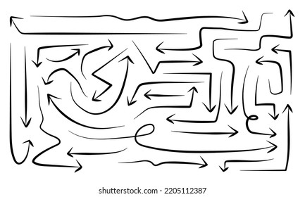 ilustración vectorial de una colección de flechas con varias formas