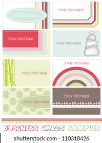 Vector illustration of a collection of business cards samples