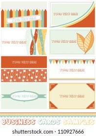 Vector illustration of a collection of business cards samples