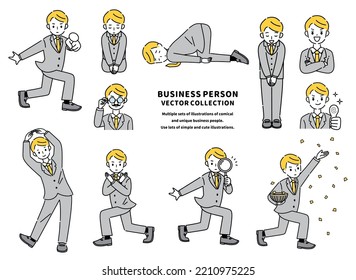 Vector illustration collection of business man.