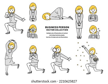 Vector illustration collection of business women.