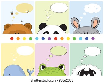 Vector illustration collection of cartoon animals