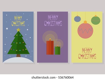 vector illustration collection of Christmas cards
