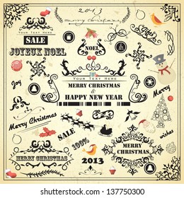 vector illustration of collection of Christmas design