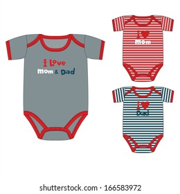 Vector illustration collection of clothes for newborn boy