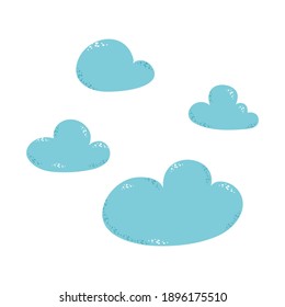 Ilustración vectorial de la colección de nubes sobre un fondo blanco.