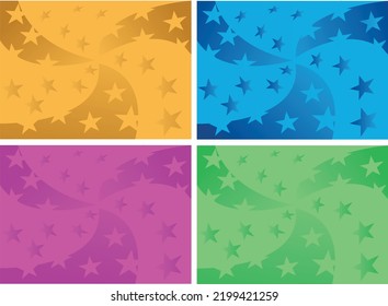 Vector illustration collection of colorful backgrounds with stars