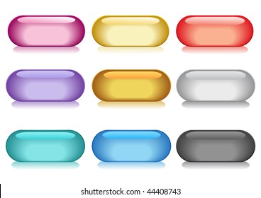 Vector illustration of collection of colorful buttons
