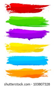 Brush Strokes Original Bright Colors Grunge Stock Vector (Royalty Free ...