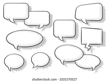 vector illustration of a collection of comic style speech bubbles