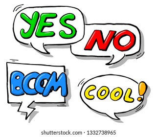 vector illustration of a collection of comic style speech bubbles