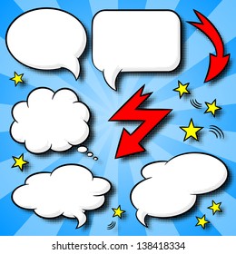 vector illustration of a collection of comic style speech bubbles