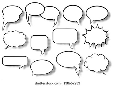vector illustration of a collection of comic style speech bubbles