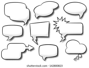 vector illustration of a collection of comic style speech bubbles