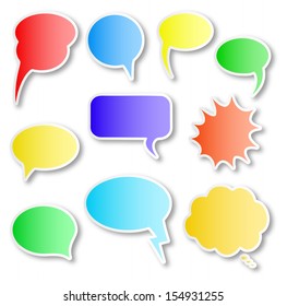 vector illustration of a collection of comic style speech bubbles