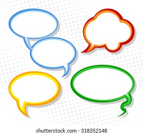 vector illustration of a collection of comic style speech bubbles