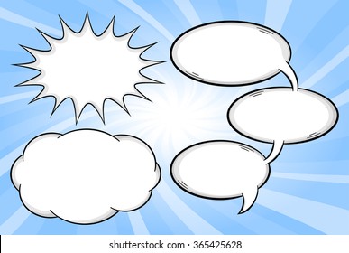 vector illustration of a collection of comic style speech bubbles